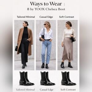 8 by YOOX Black Chelsea Boots – US 10.5 / EU 41 NWT